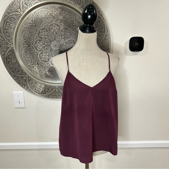 Elodie Tops - Elodie plum racer back tank top with lace - Size M